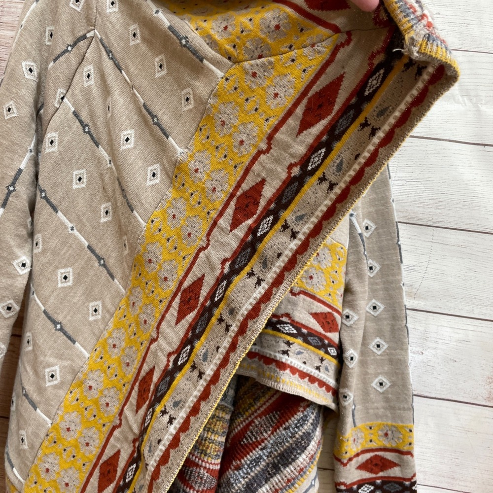 ANTHROPOLOGIE FREEWAY AZTEC PRINT OPEN FRONT SWEATER - Picture 5 of 7